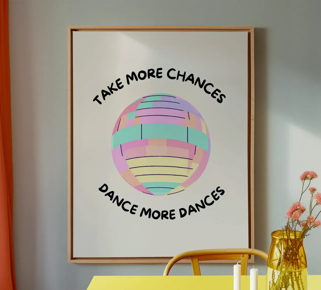 Diskokugel: Take more chances, make more dances. tela da designsbysophia