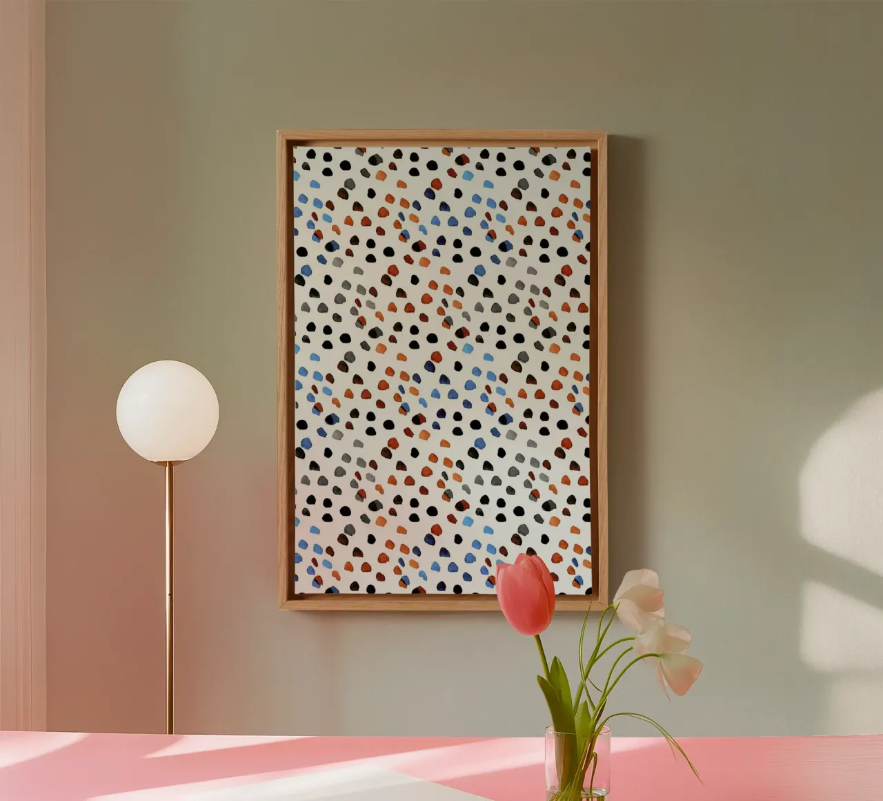 Small Colourful Dots tela con Cornice a cassetta da Niina Pechkovskaya