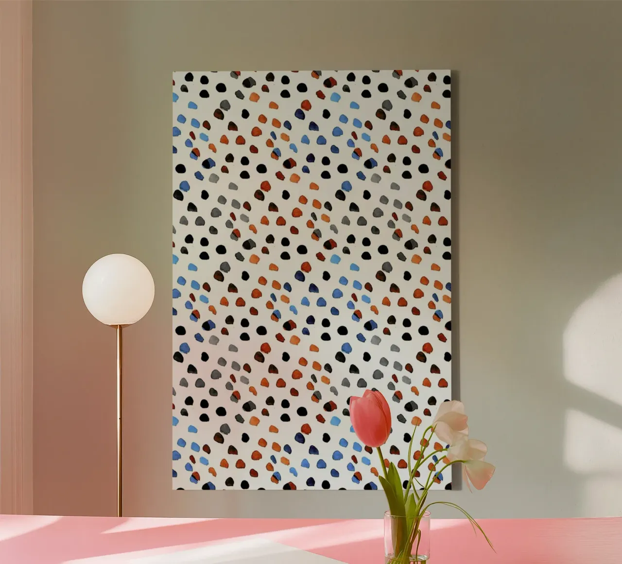 Small Colourful Dots tela con Cornice a cassetta da Niina Pechkovskaya