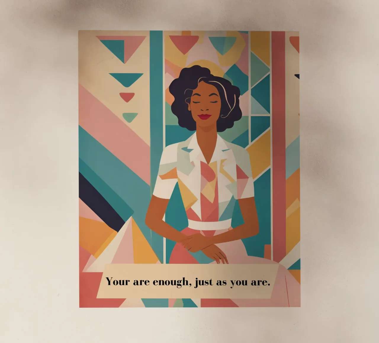 Frau mit Spruch: You are enough, just as you are. pellicola backlit da designsbysophia