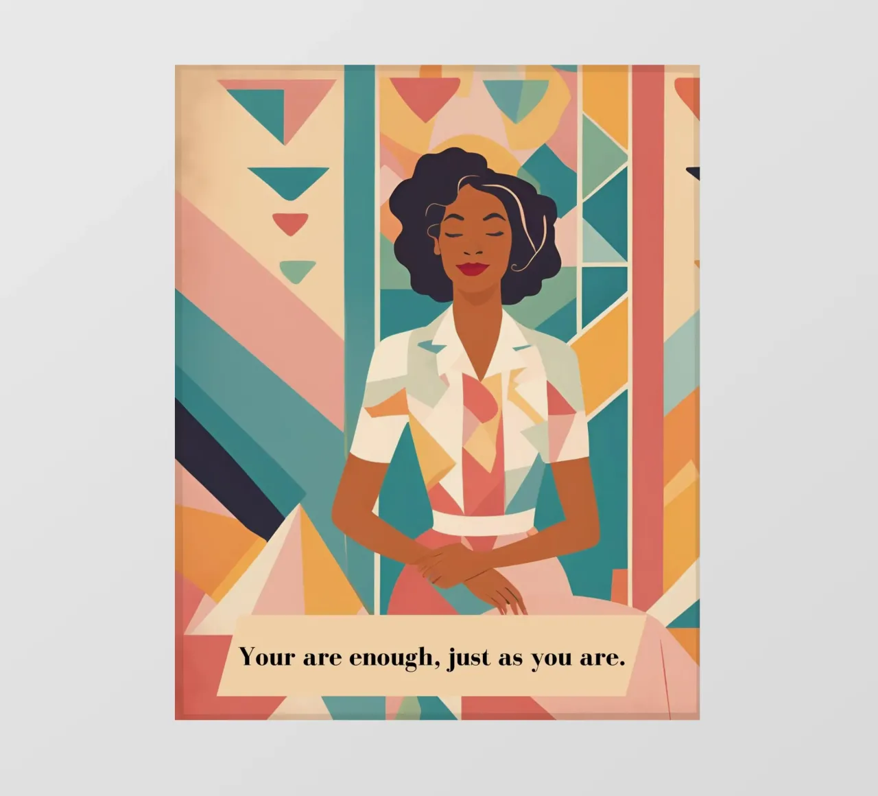 Frau mit Spruch: You are enough, just as you are. pellicola backlit da designsbysophia