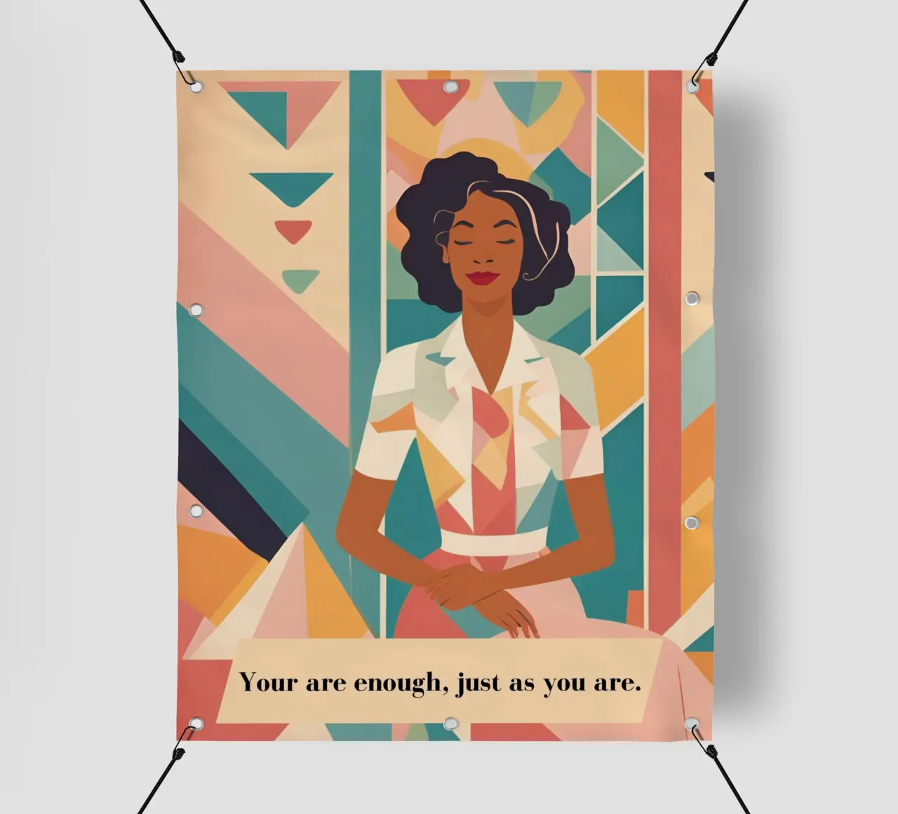 Frau mit Spruch: You are enough, just as you are. telo in pvc da designsbysophia