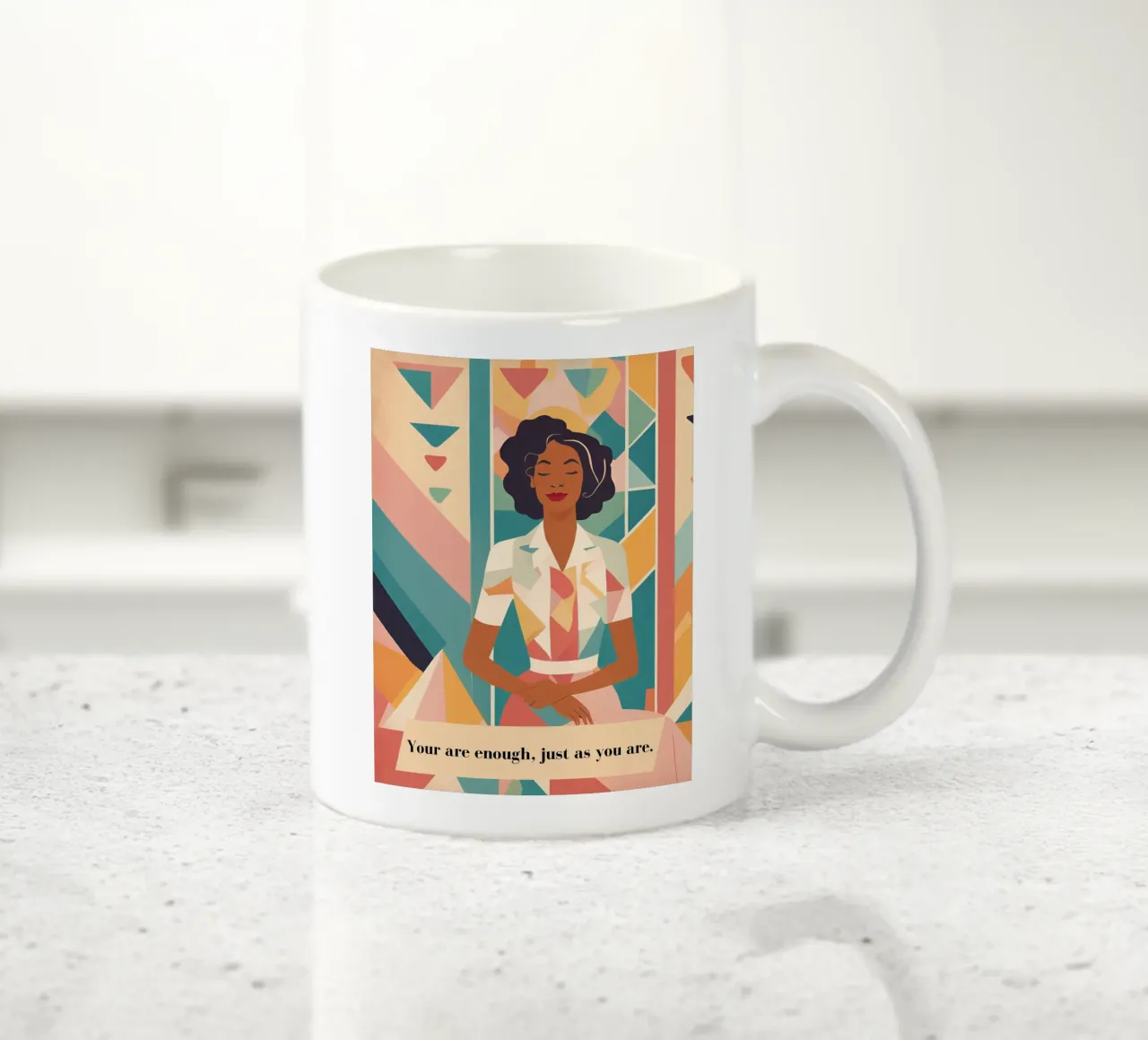 Frau mit Spruch: You are enough, just as you are. tazza in ceramica da designsbysophia