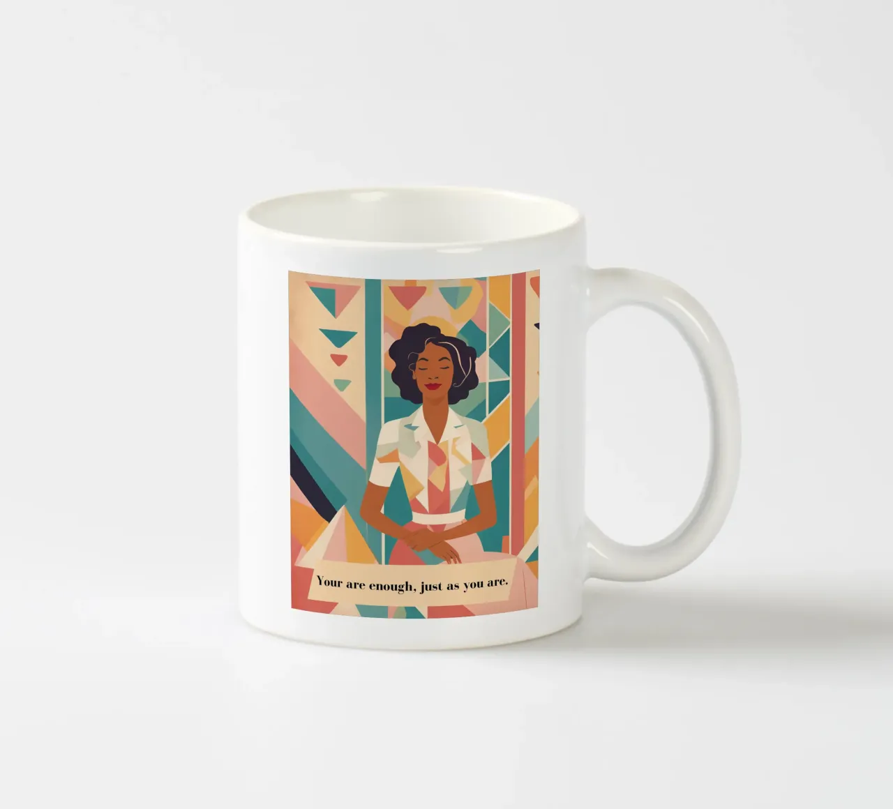 Frau mit Spruch: You are enough, just as you are. tazza in ceramica da designsbysophia