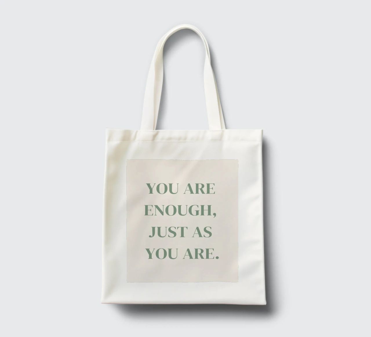 Zitat: You are enough, just as you are. borsa in juta da designsbysophia