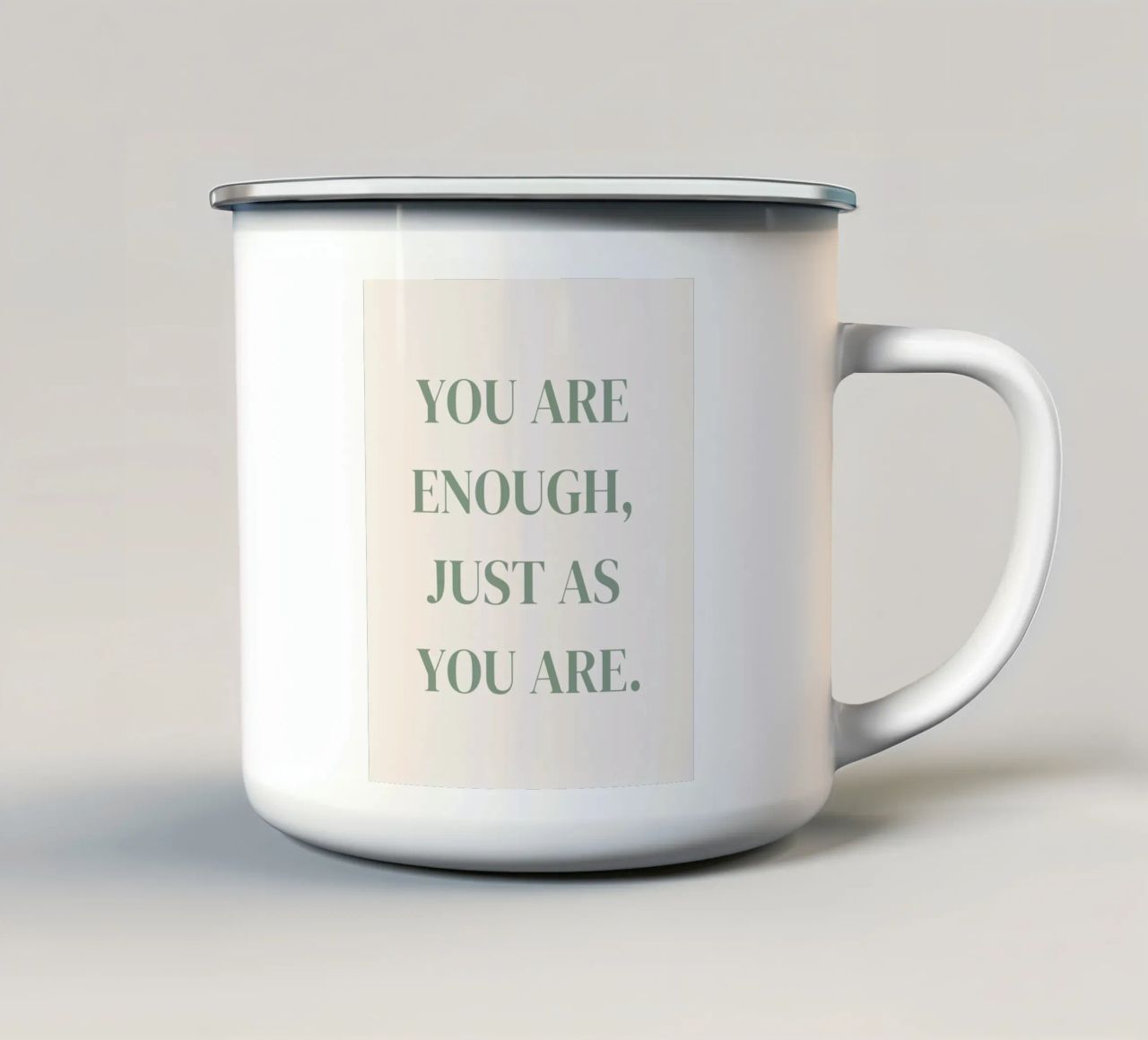 Zitat: You are enough, just as you are. tazza in smalto da designsbysophia