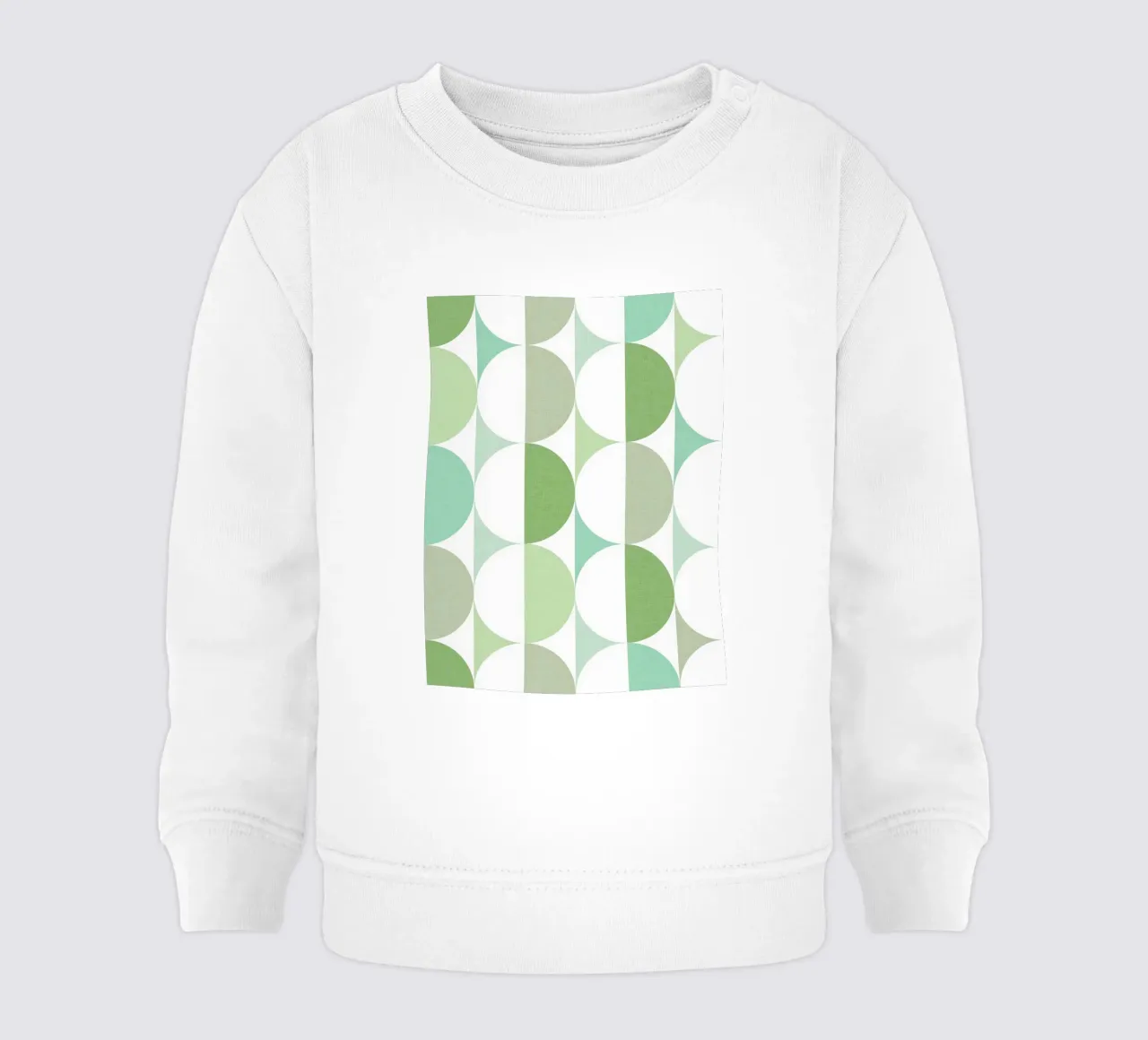 Mid Mod Playful Geo Dots SUN & MOON - Verde pastello tonale felpa neonato da Dominique Vari Abstract