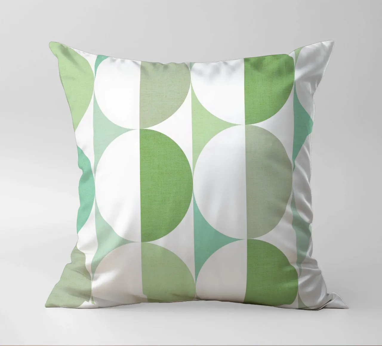Mid Mod Playful Geo Dots SUN & MOON - Verde pastello tonale cuscino da Dominique Vari Abstract