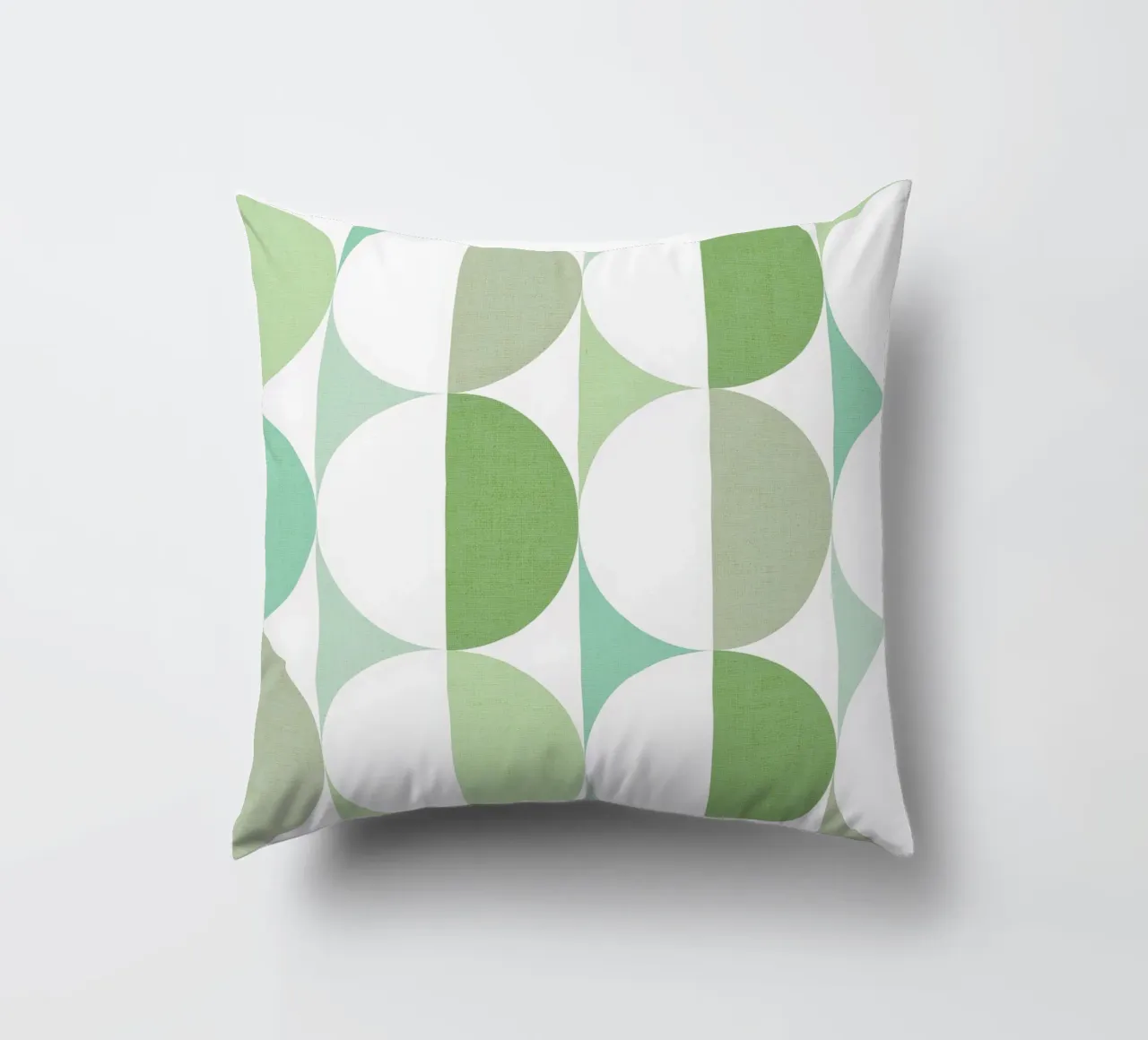 Mid Mod Playful Geo Dots SUN & MOON - Verde pastello tonale cuscino da Dominique Vari Abstract