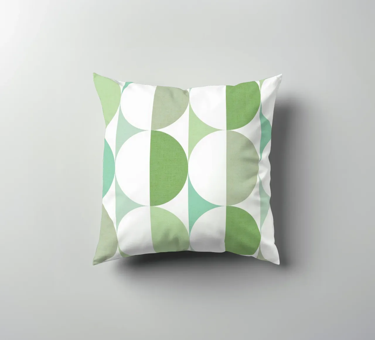 Mid Mod Playful Geo Dots SUN & MOON - Verde pastello tonale cuscino da Dominique Vari Abstract