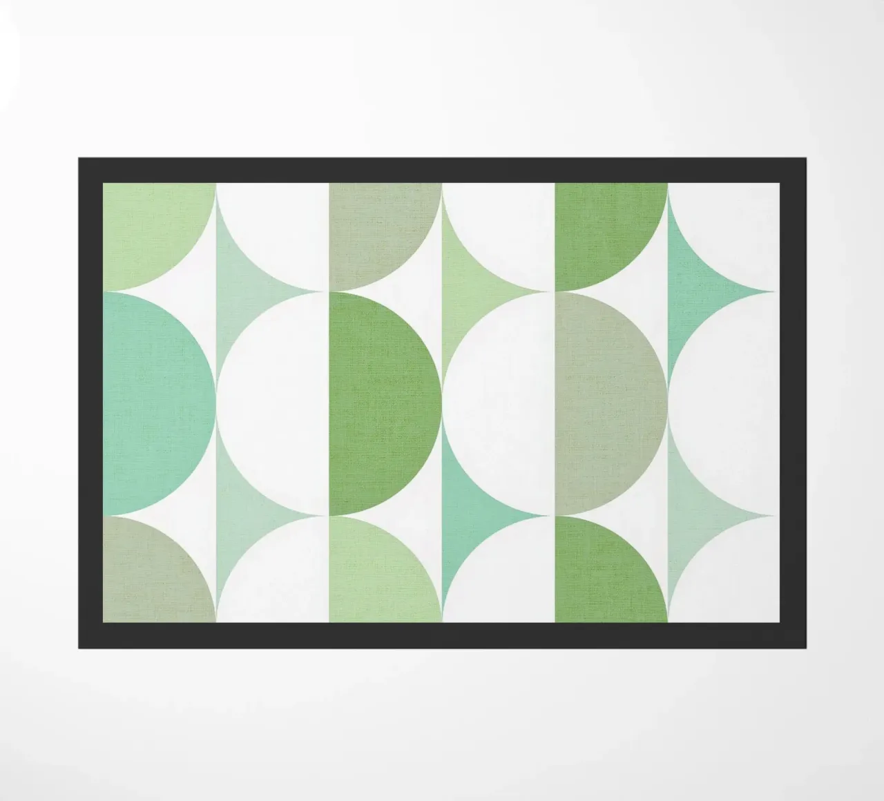 Mid Mod Playful Geo Dots SUN & MOON - Verde pastello tonale zerbino da Dominique Vari Abstract