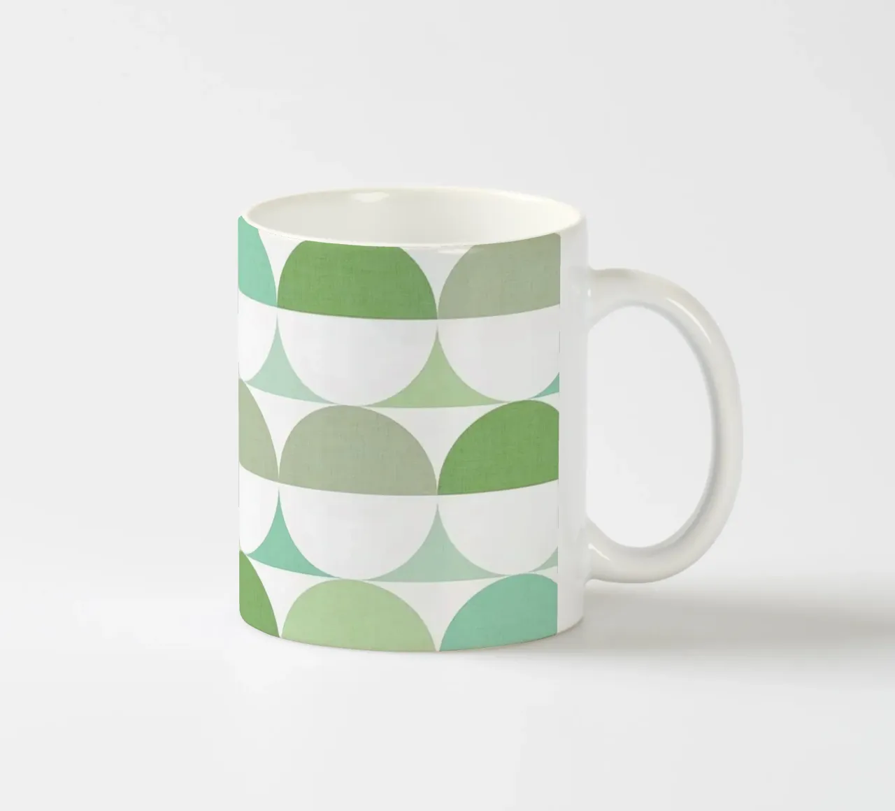 Mid Mod Playful Geo Dots SUN & MOON - Verde pastello tonale tazza in ceramica da Dominique Vari Abstract