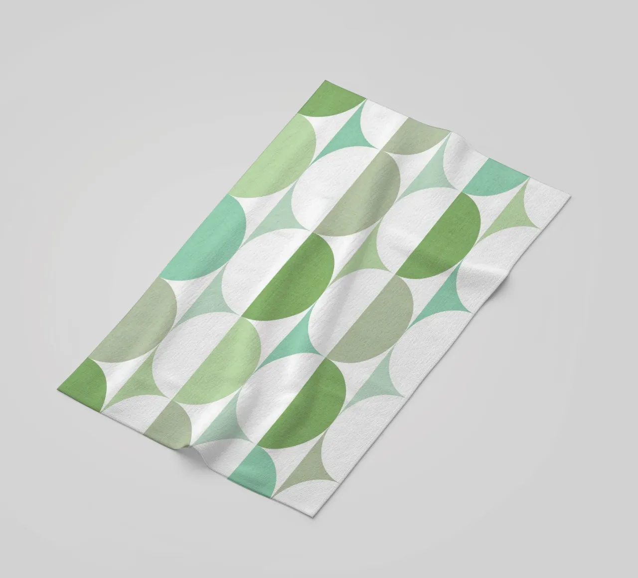 Mid Mod Playful Geo Dots SUN & MOON - Verde pastello tonale telo mare da Dominique Vari Abstract