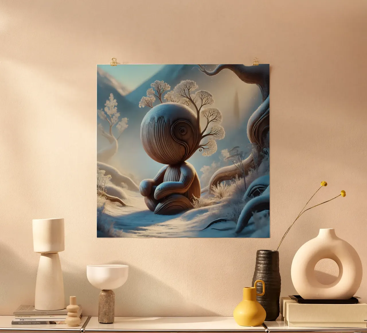 Twiglet poster with aluminum frame by Twinkle Art Studio