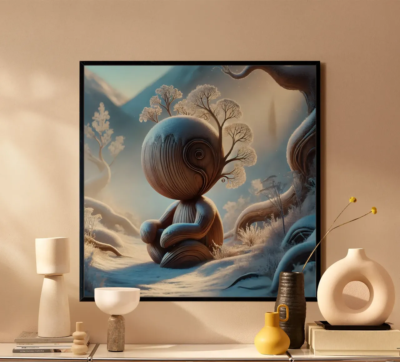 Twiglet poster with aluminum frame by Twinkle Art Studio