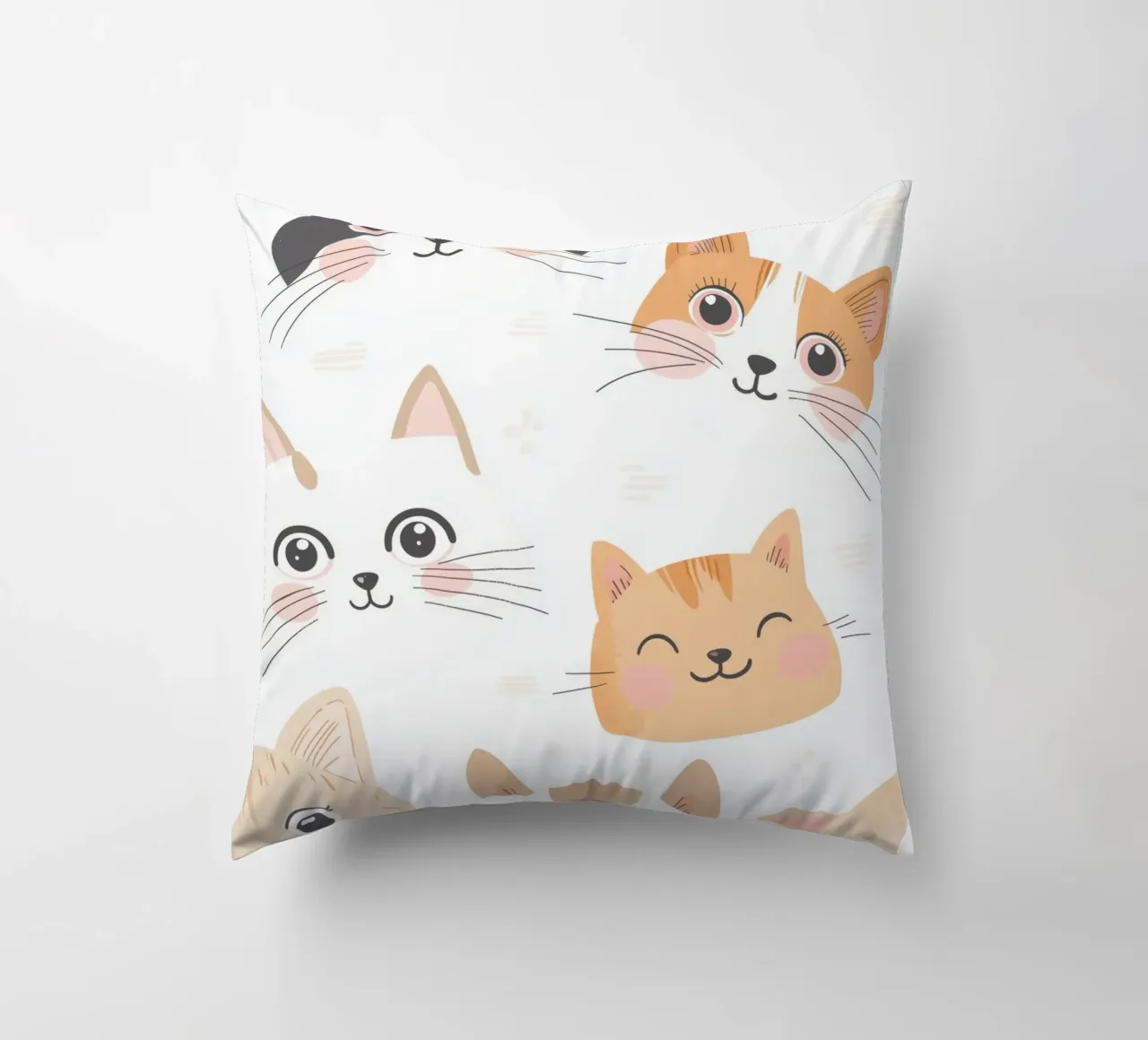 Illustrazione di un gatto per la stanza dei giochi dei bambini, grafica di un gatto carino cuscino da Little Lola