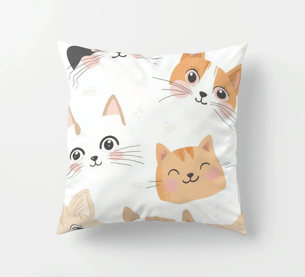 Illustrazione di un gatto per la stanza dei giochi dei bambini, grafica di un gatto carino cuscino da Little Lola