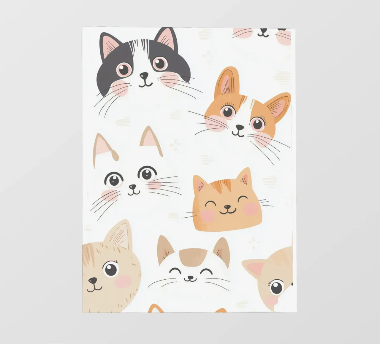 Illustrazione di un gatto per la stanza dei giochi dei bambini, grafica di un gatto carino pellicola backlit da Little Lola