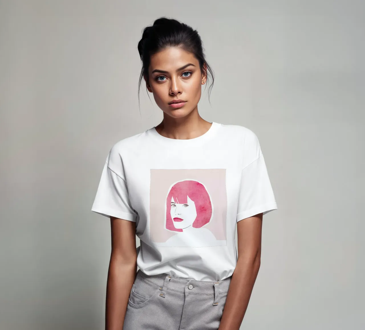 Pink Hair Girl t-shirt by Niina Pechkovskaya