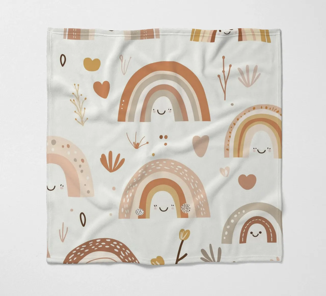 Boho Rainbow Children's Print, Nursery Playroom Decor fleece blanket by Little Lola