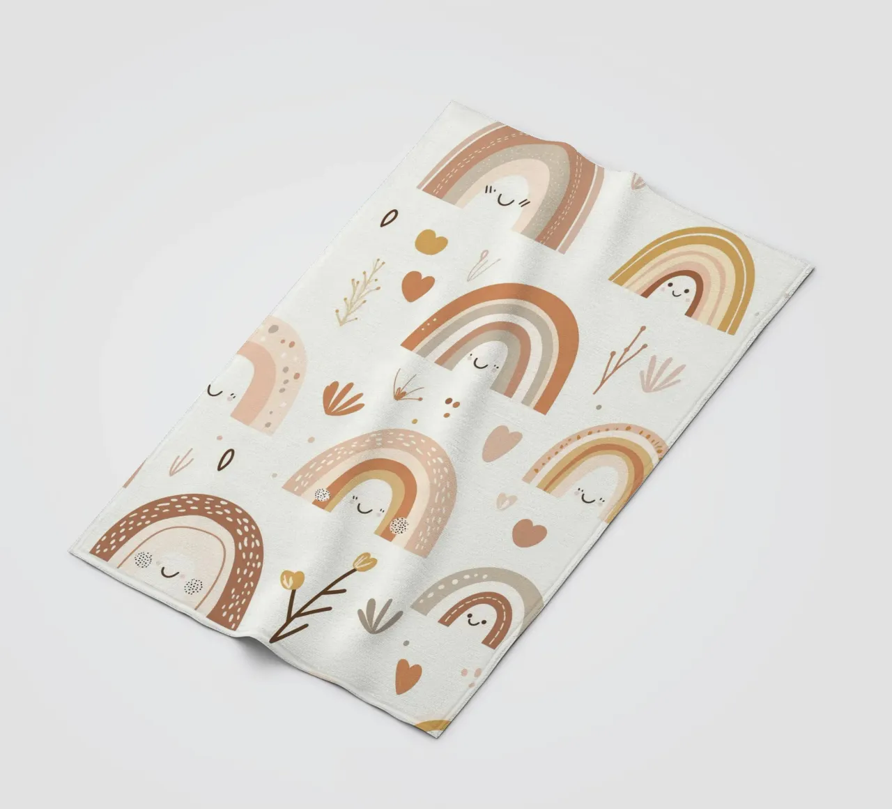 Boho Rainbow Children's Print, Nursery Playroom Decor fleece blanket by Little Lola