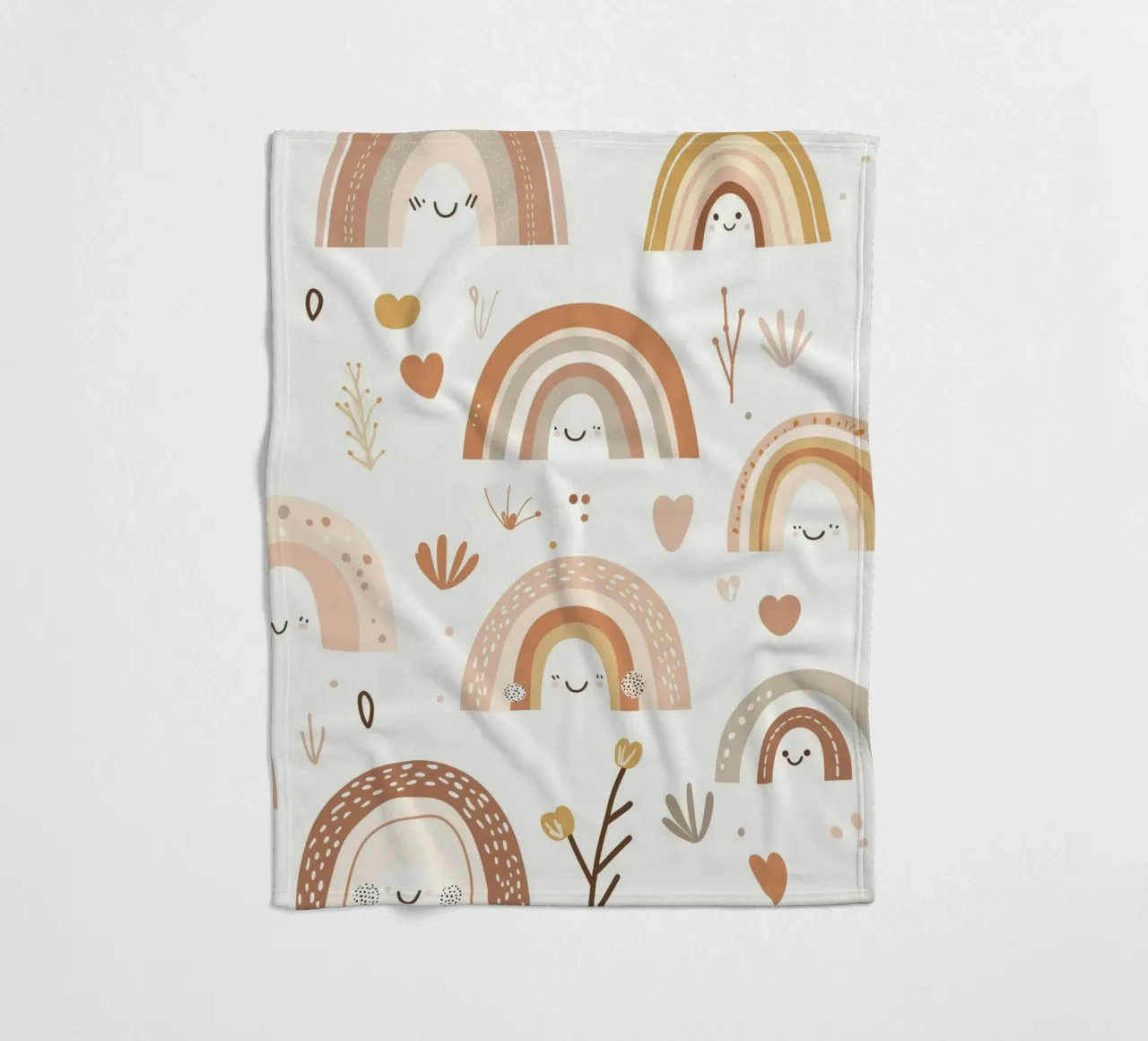 Boho Rainbow Children's Print, Nursery Playroom Decor fleece blanket by Little Lola