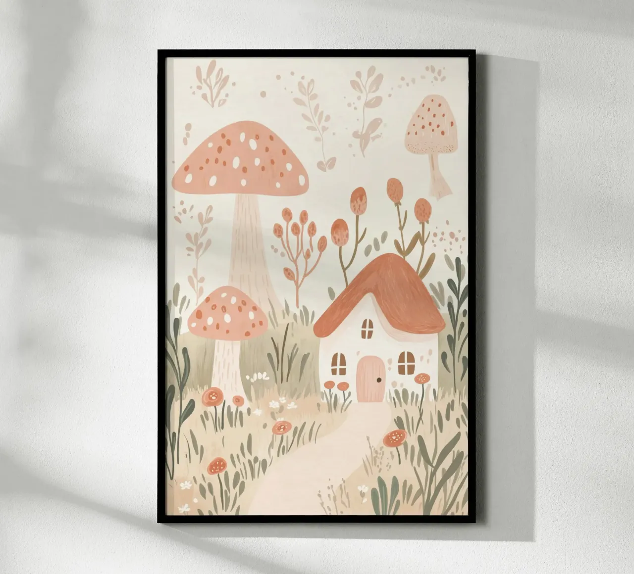 Fairytale Cottage, Fairy Illustration, Nursery Print Kids poster by Little Lola