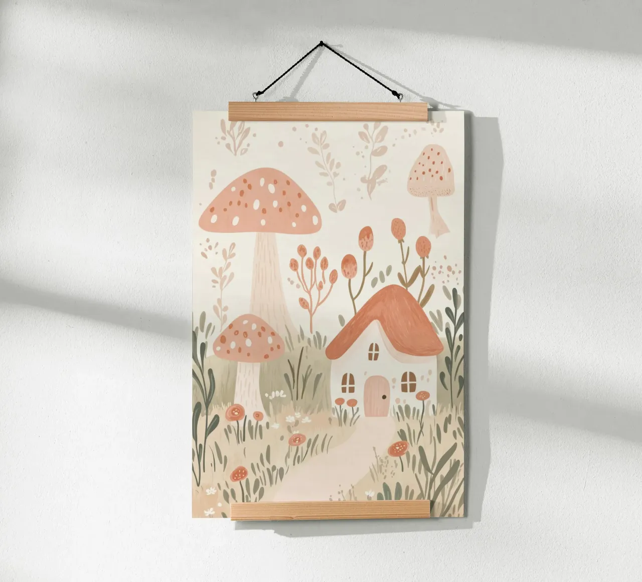 Fairytale Cottage, Fairy Illustration, Nursery Print Kids poster by Little Lola
