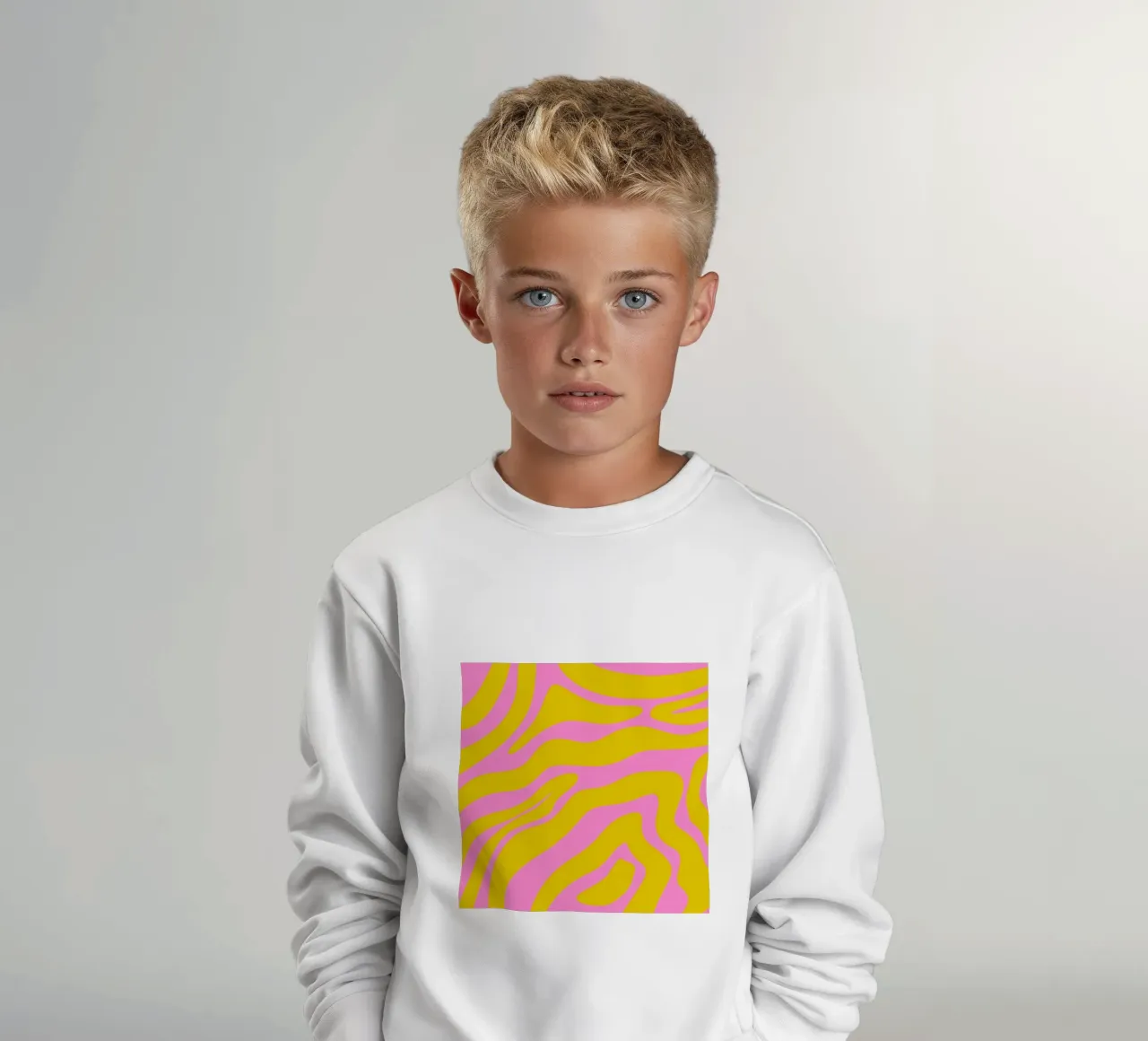 Linee astratte - rosa e giallo felpa bambino da Wackapacka