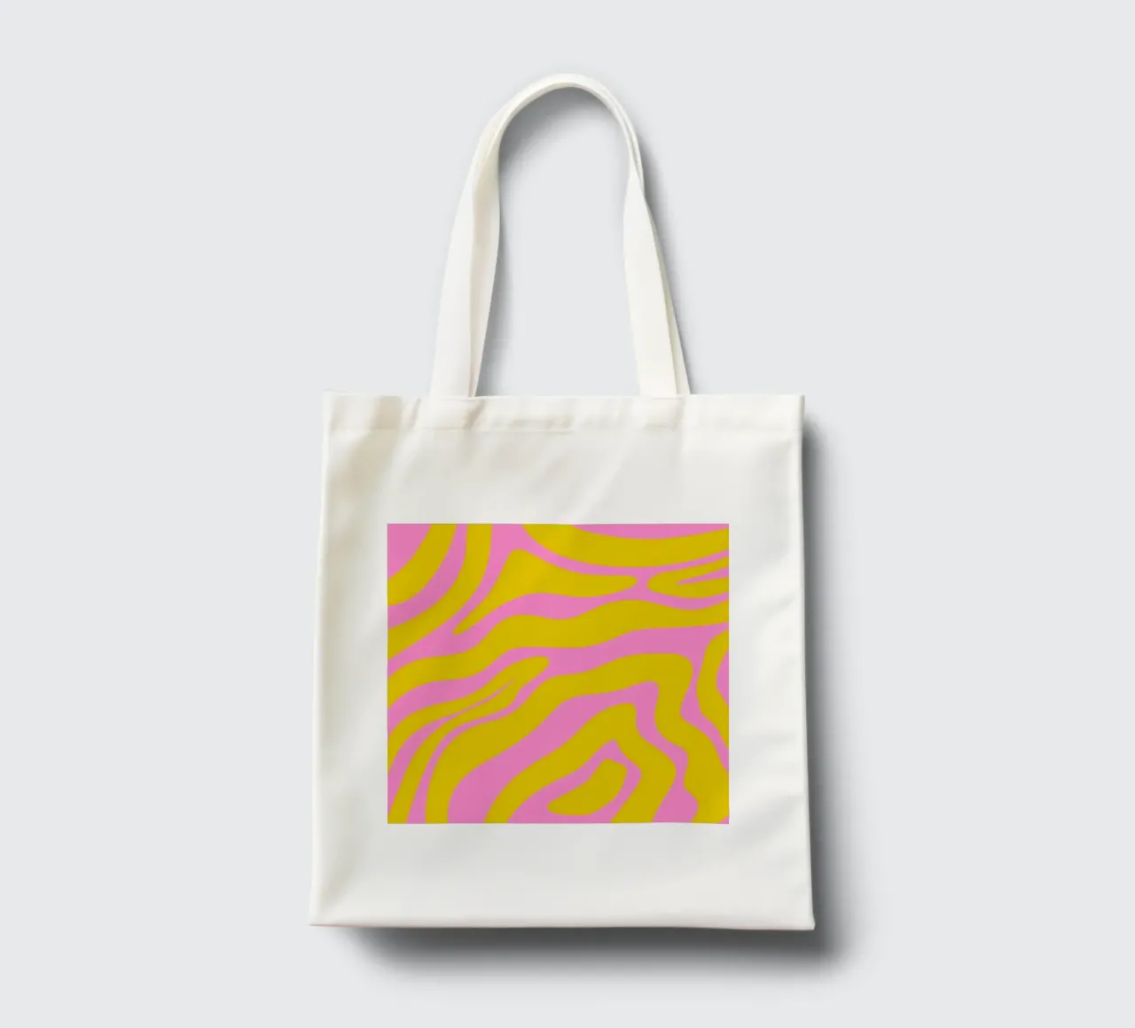 Linee astratte - rosa e giallo borsa in juta da Wackapacka