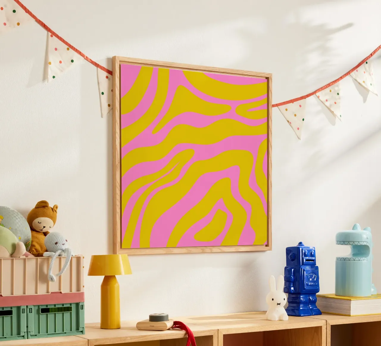 Linee astratte - rosa e giallo plexiglass da Wackapacka