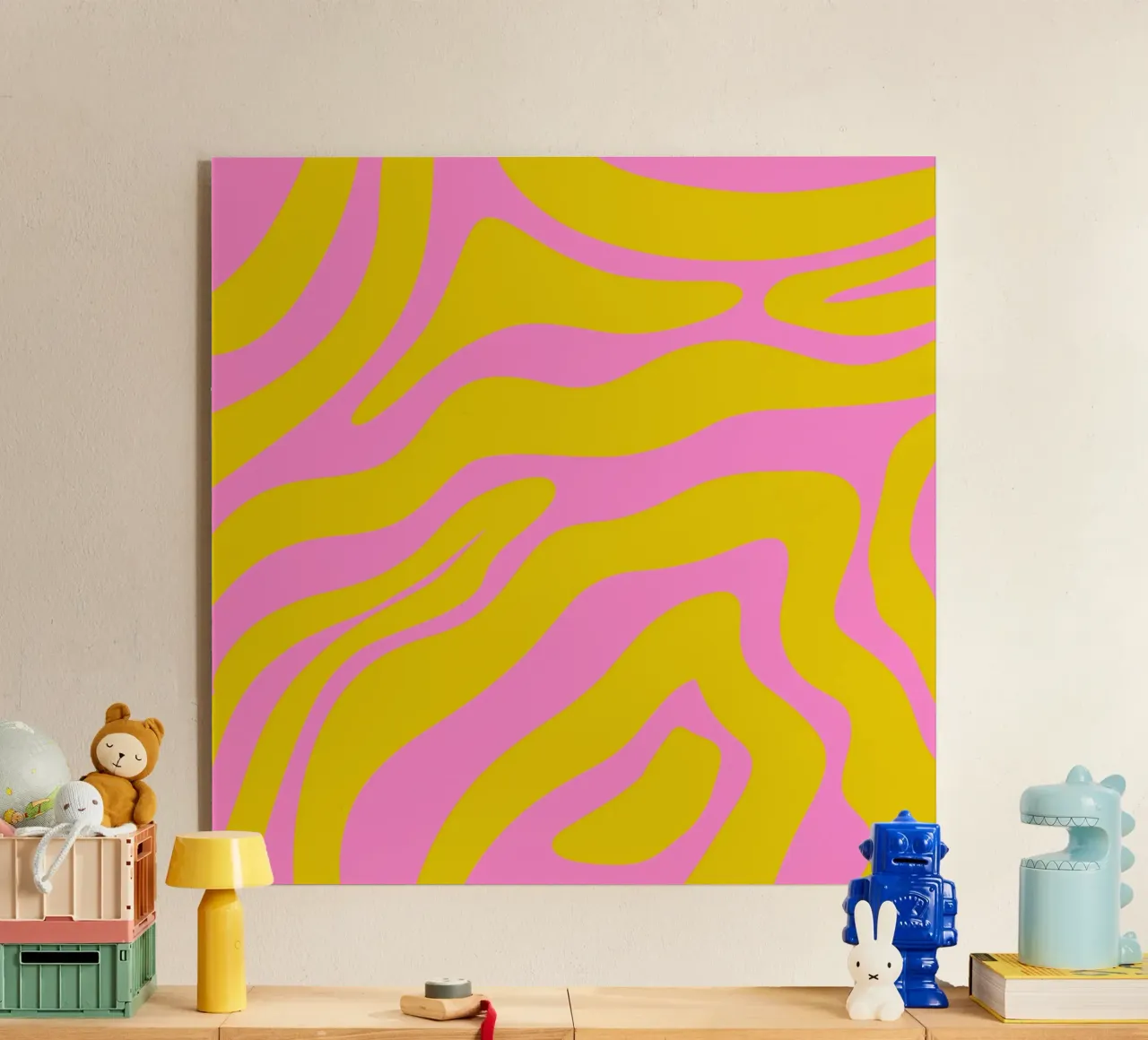 Linee astratte - rosa e giallo plexiglass da Wackapacka