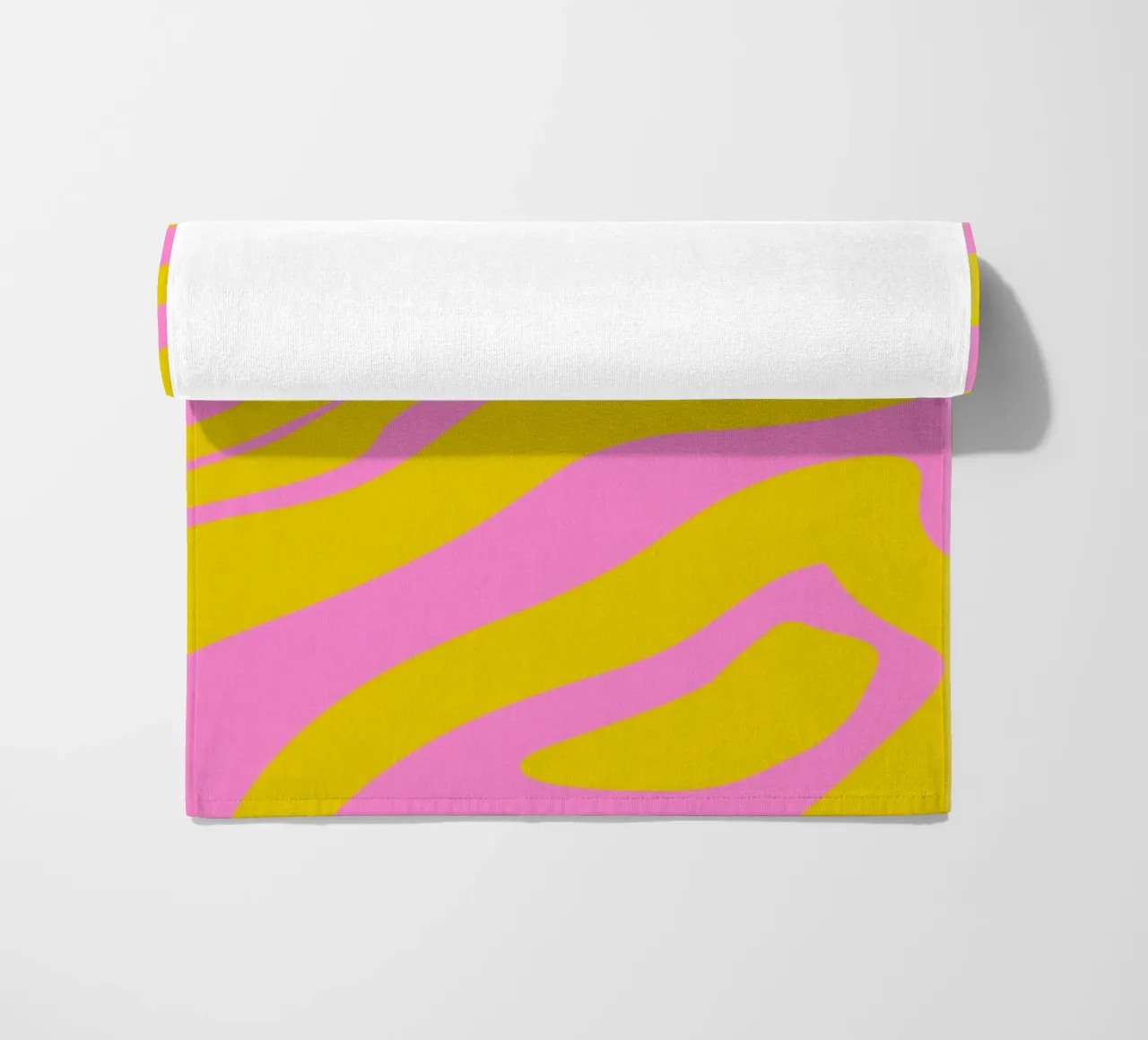 Linee astratte - rosa e giallo telo mare da Wackapacka