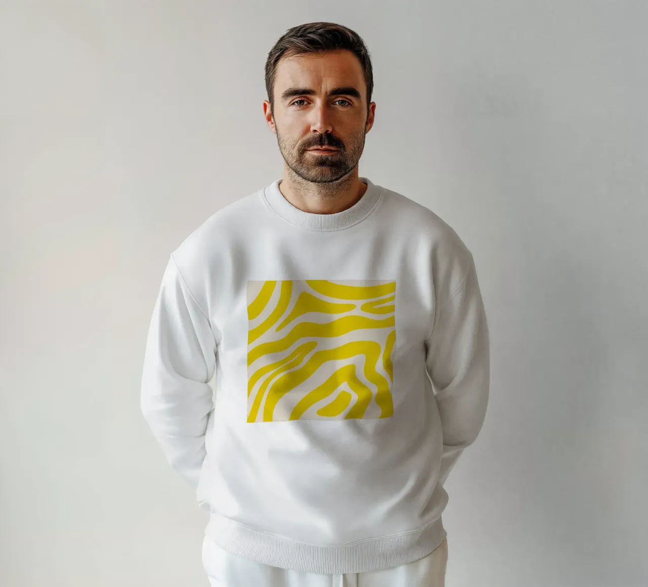 Linee astratte - giallo e crema felpa da Wackapacka
