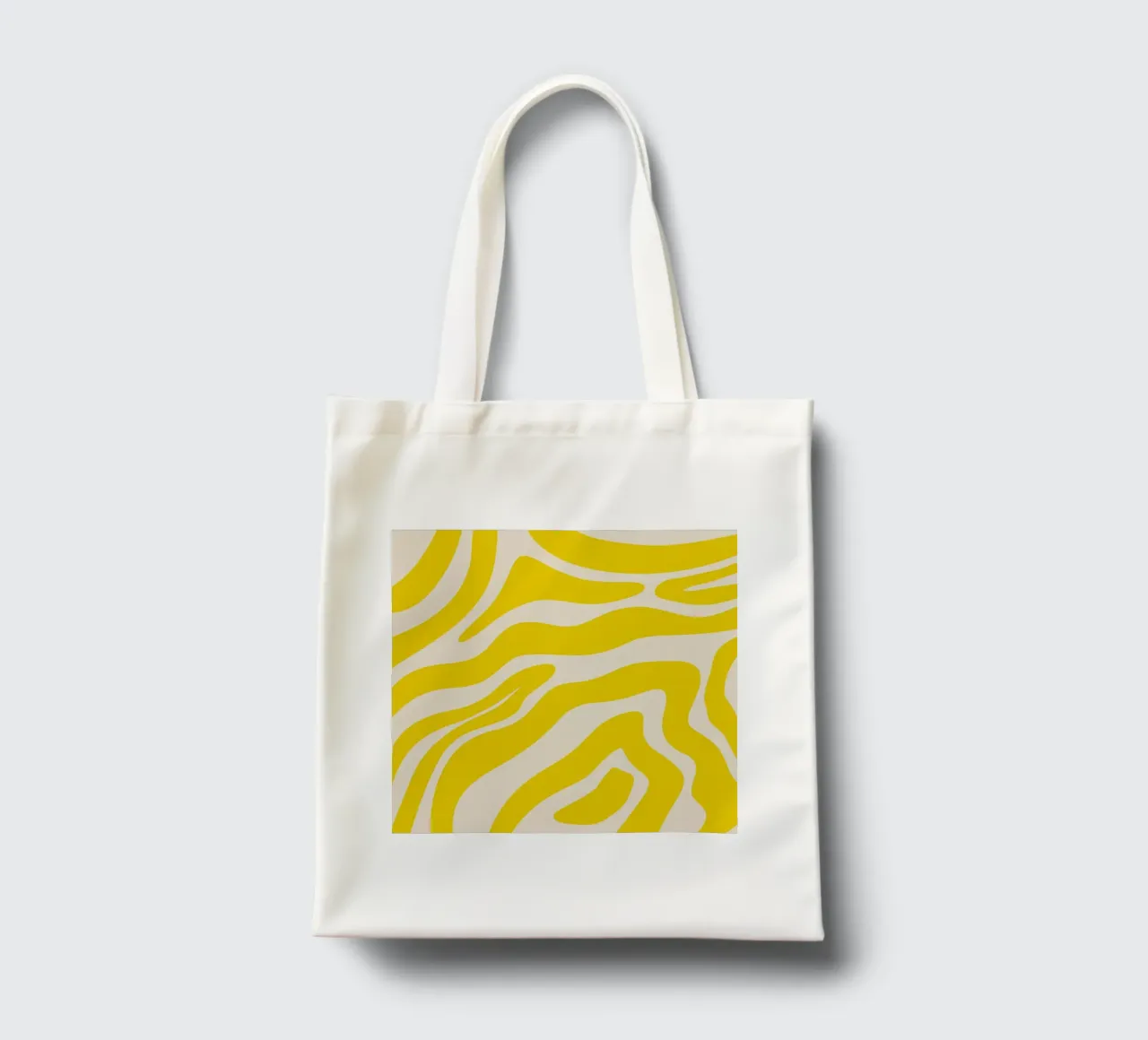 Linee astratte - giallo e crema borsa in juta da Wackapacka