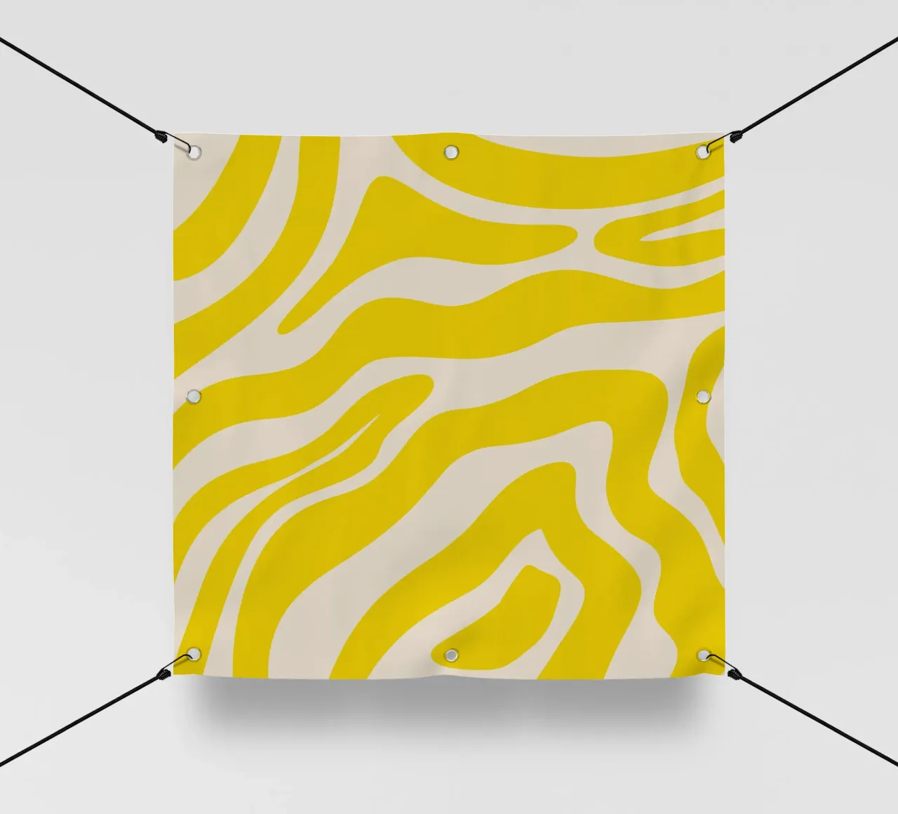 Linee astratte - giallo e crema telo in pvc da Wackapacka