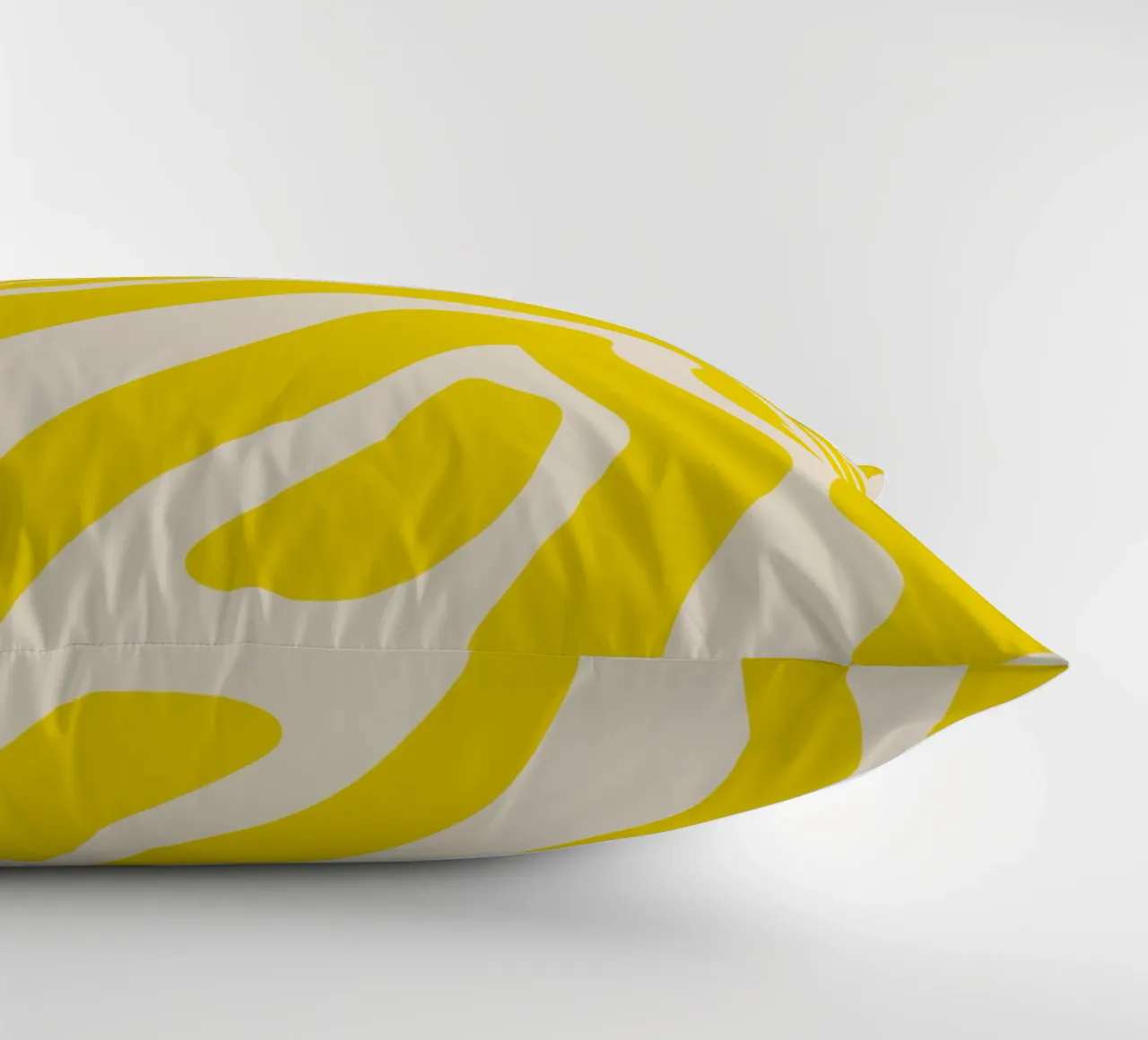 Linee astratte - giallo e crema cuscino da Wackapacka