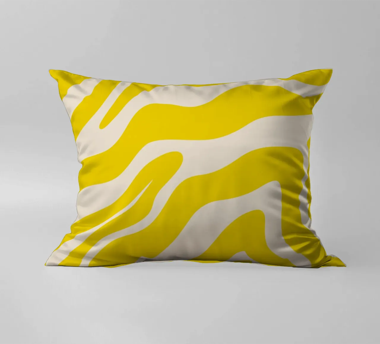 Linee astratte - giallo e crema cuscino da Wackapacka
