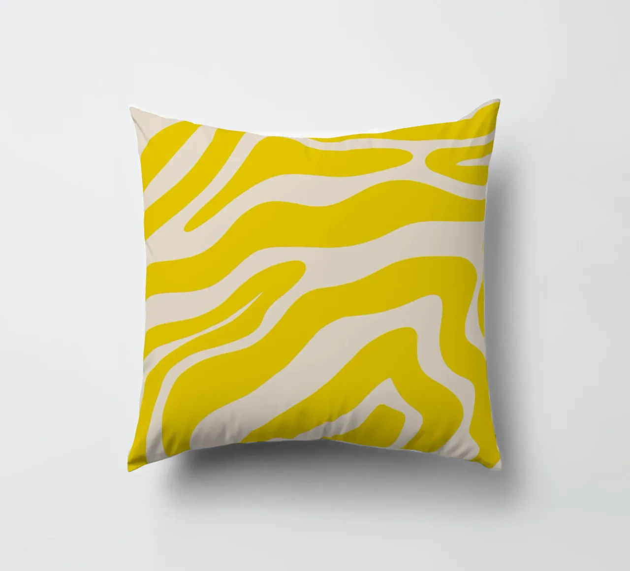 Linee astratte - giallo e crema cuscino da Wackapacka