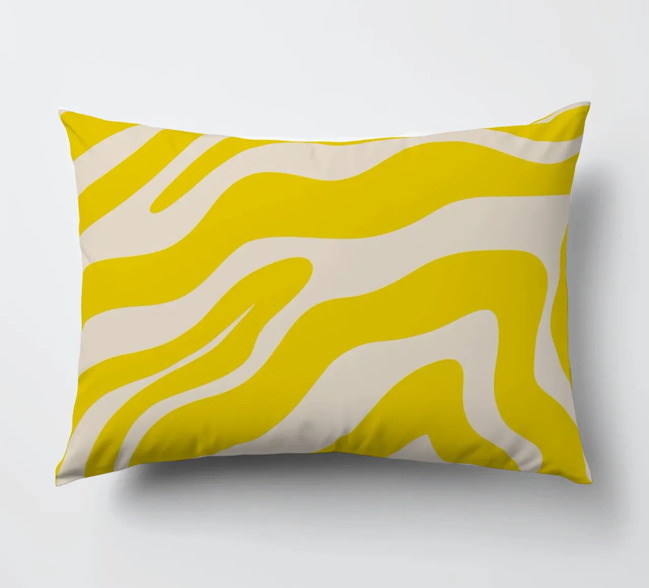 Linee astratte - giallo e crema cuscino da Wackapacka