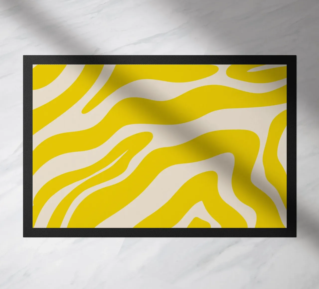 Linee astratte - giallo e crema zerbino da Wackapacka
