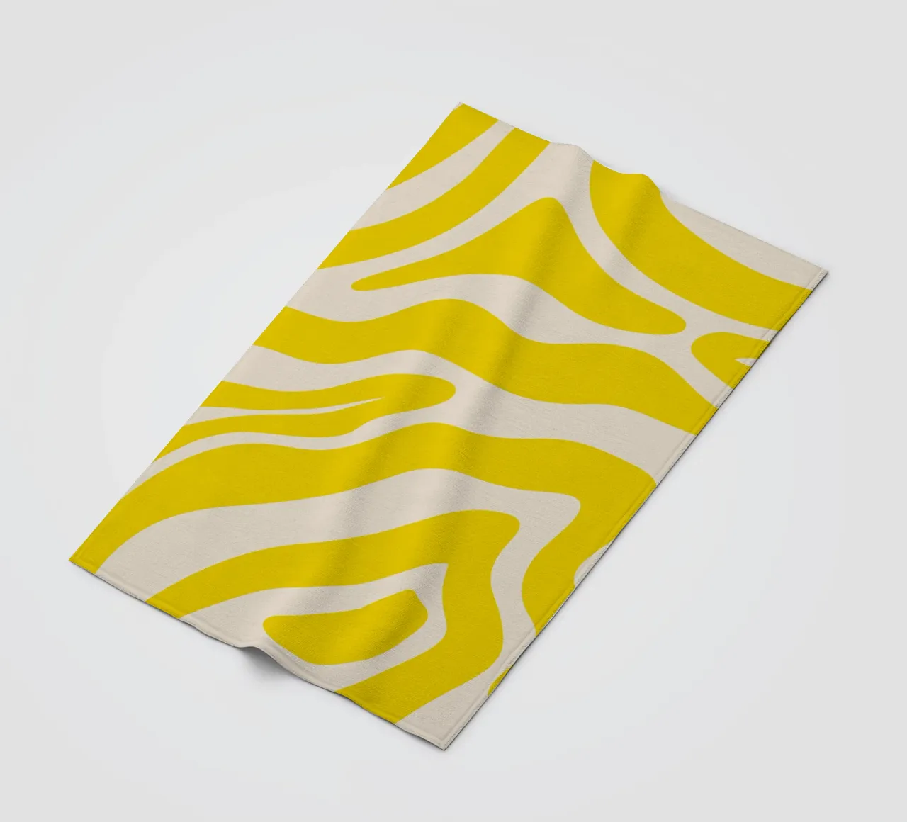 Linee astratte - giallo e crema coperta in pile da Wackapacka