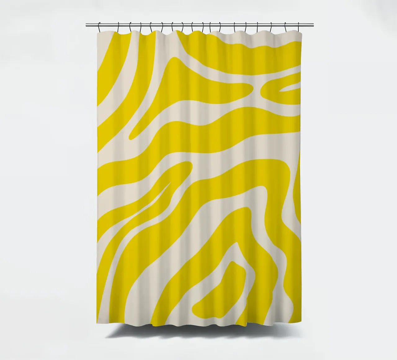 Linee astratte - giallo e crema tenda da doccia da Wackapacka