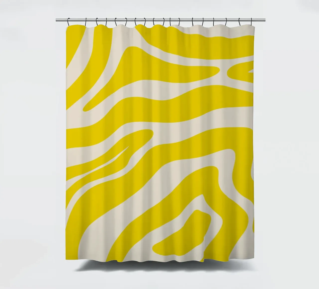 Linee astratte - giallo e crema tenda da doccia da Wackapacka
