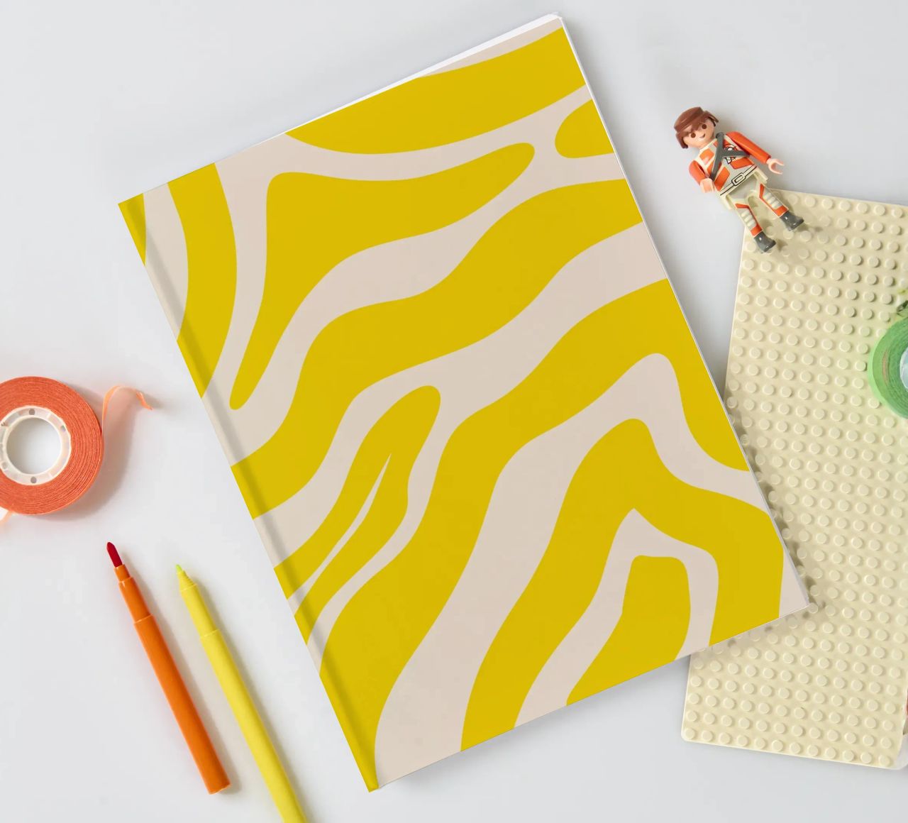Linee astratte - giallo e crema diario da Wackapacka