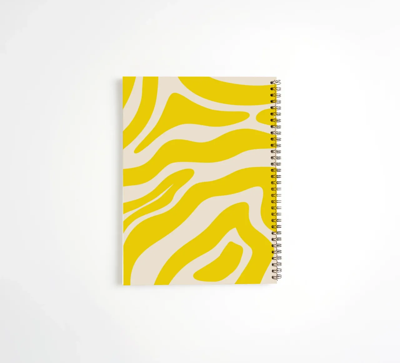 Abstract lines - yellow and cream spiral notebook by Wackapacka