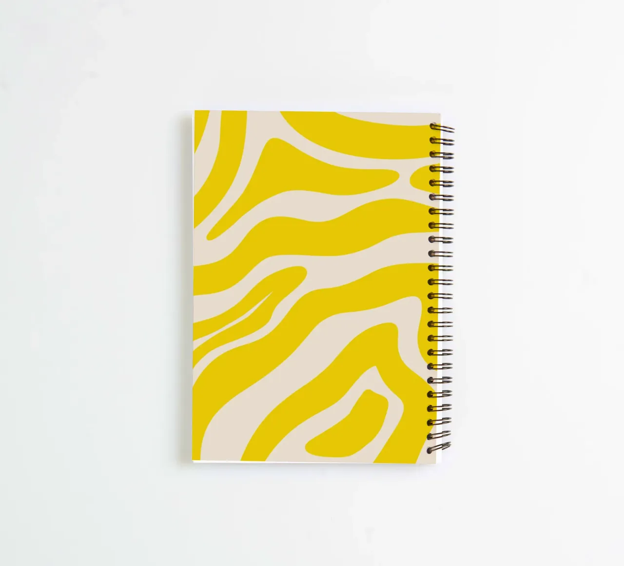 Abstract lines - yellow and cream spiral notebook by Wackapacka