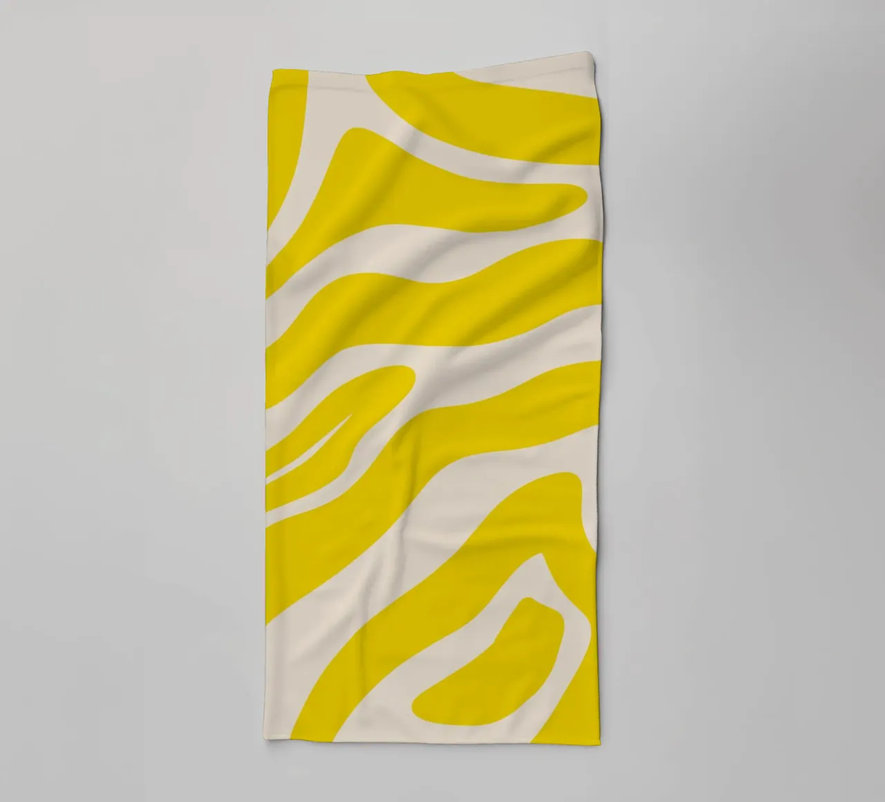 Abstract lines - yellow and cream towel by Wackapacka