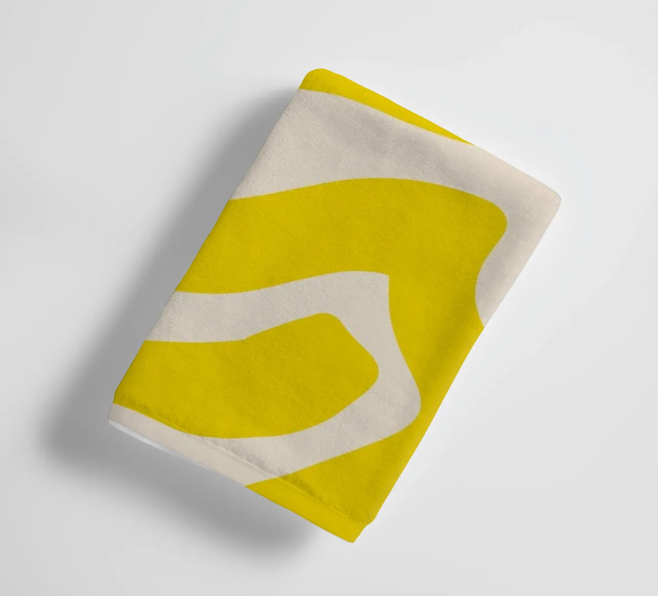 Abstract lines - yellow and cream towel by Wackapacka