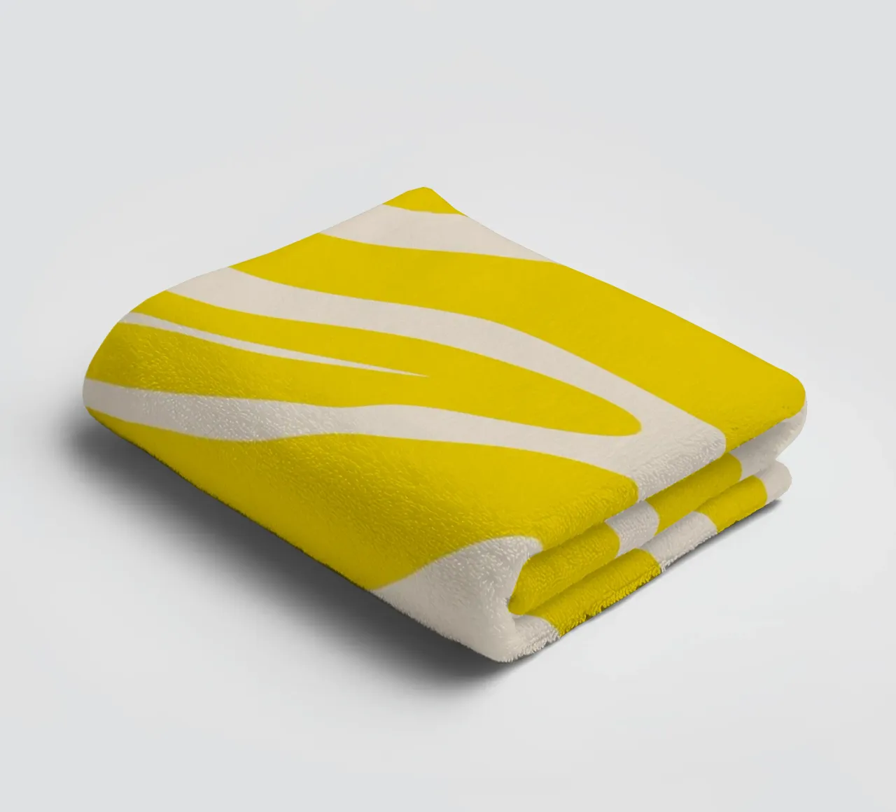 Abstract lines - yellow and cream towel by Wackapacka